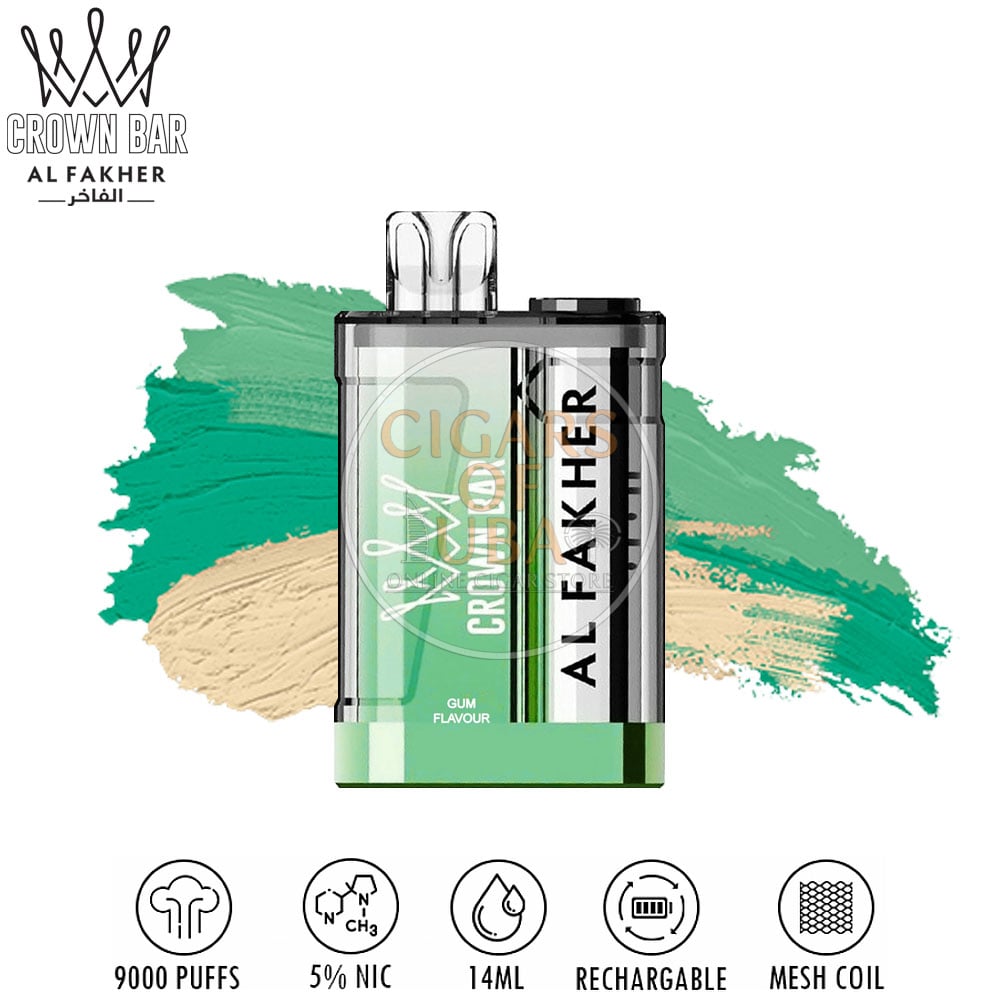 Al Fakher Crown Bar 9000 - Gum Flavour 1 Al Fakher Crown Bar 9000 - Gum Flavour