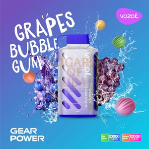 Vozol Gear Power 20000 Grapes Bubblegum